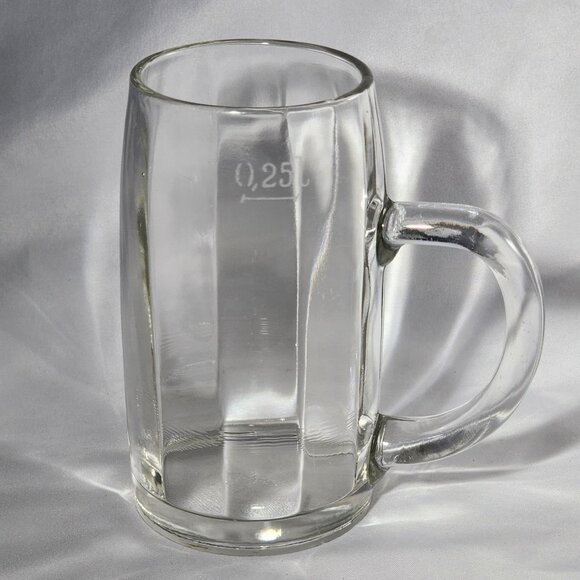 Vintage German Beer Mug Sachsische Glasfabrik 0.25L Sm Glass Mug for Stein Lid - Picture 1 of 8